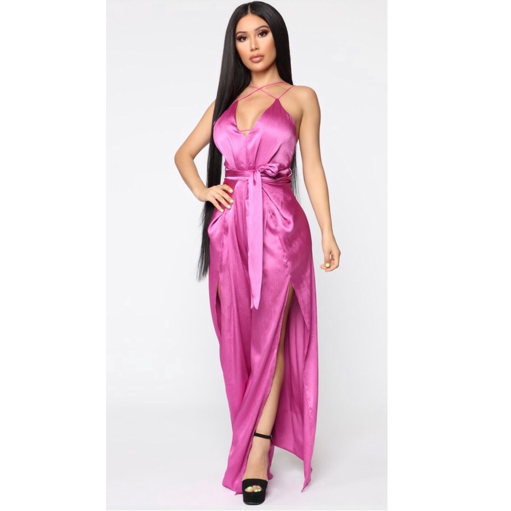 Fashion Nova Feeling Spectacular Satin Jumpsuit!